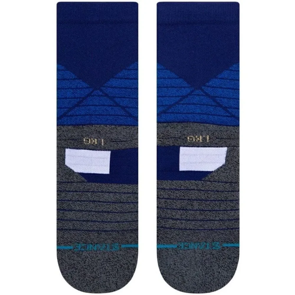 Stance Icon Sport Quarter Basketball Running Training Socks Royal Blue Black New